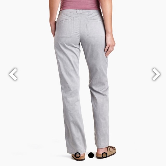 Eileen Fisher Linen Blend Grey Trouser Jeans Style Pants Sz 10 - Picture 2 of 11